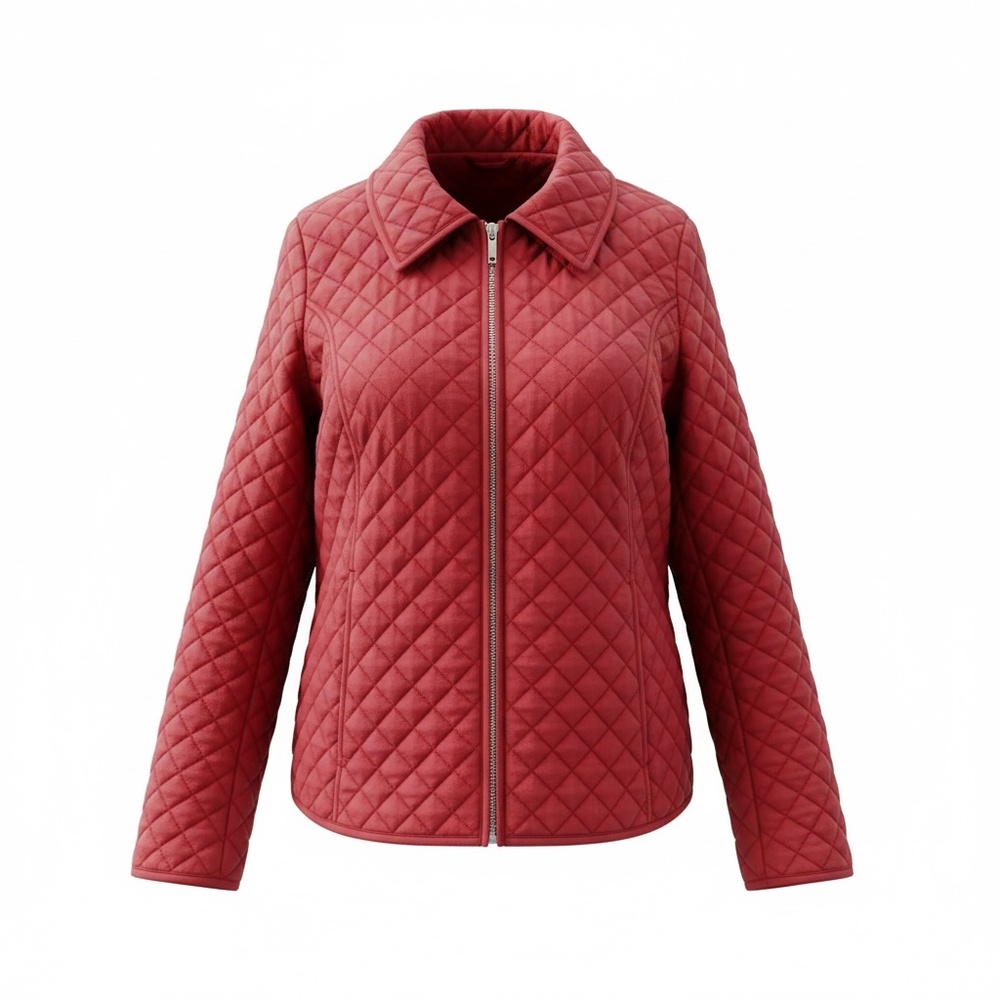 Marina Sport By Marina Rinaldi Women's Quilted Zip Jacket Red Size Xl